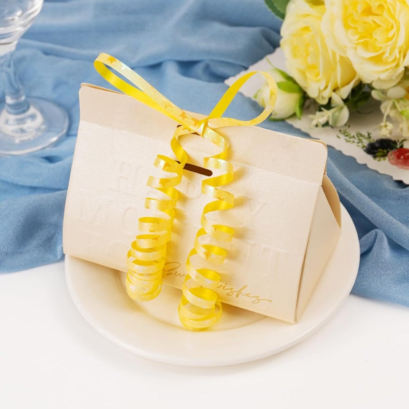 HimBen 500 Yards Curling Ribbon for Gift Wrapping, 3/16" Balloon String for Christmas Valentine Birthday Wedding Party Festival Decoration, Crafts, Flower Bouquet(Glitter Star Yellow) - Image 4